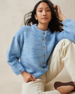 Maddie Blue Mock Neck Cardigan