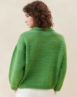 Maddie Blue Mock Neck Cardigan