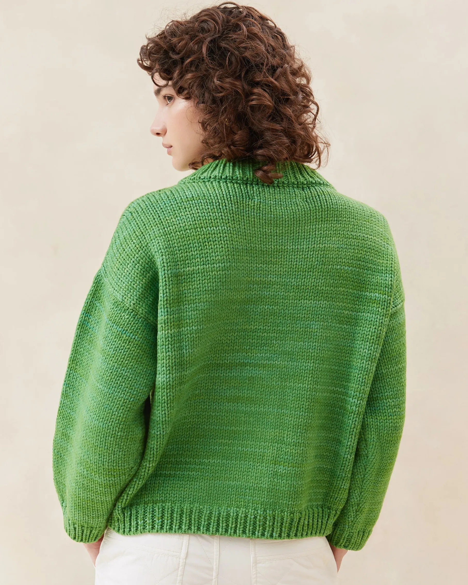 Maddie Sapphire Mock Neck Cardigan