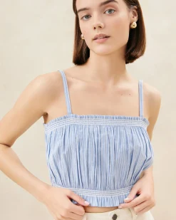 Maggie Blue/Cream Cinched Camisole