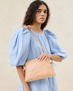 Mallory Timber Brown Woven Crossbody