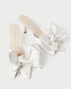 Margot Chocolate Moiré Bow Mule