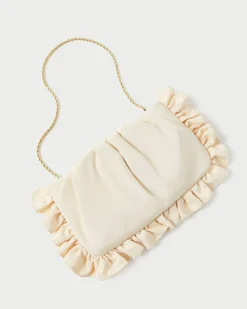 Mavis Natural Raffia Ruffle Clutch
