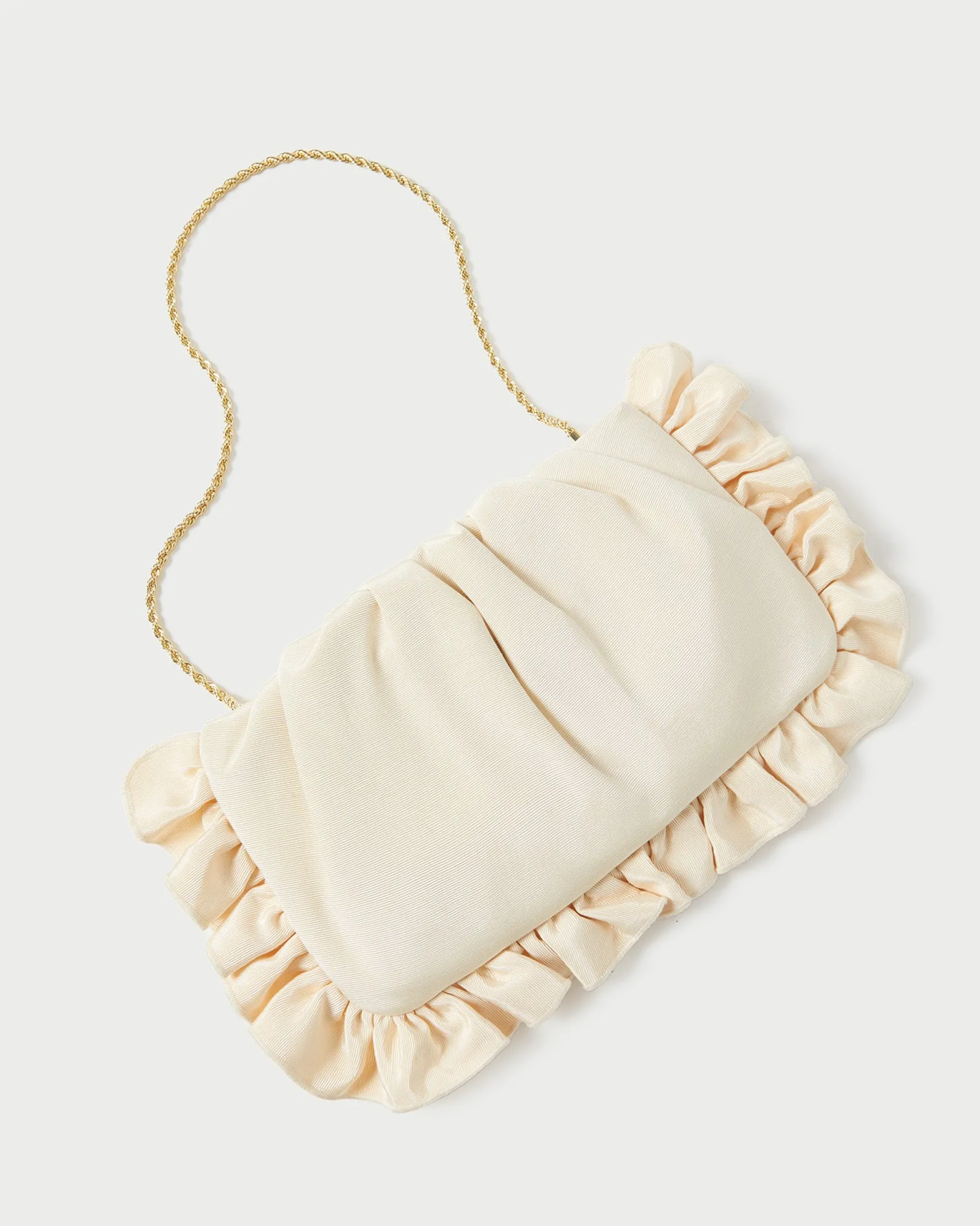 Mavis Natural Raffia Ruffle Clutch