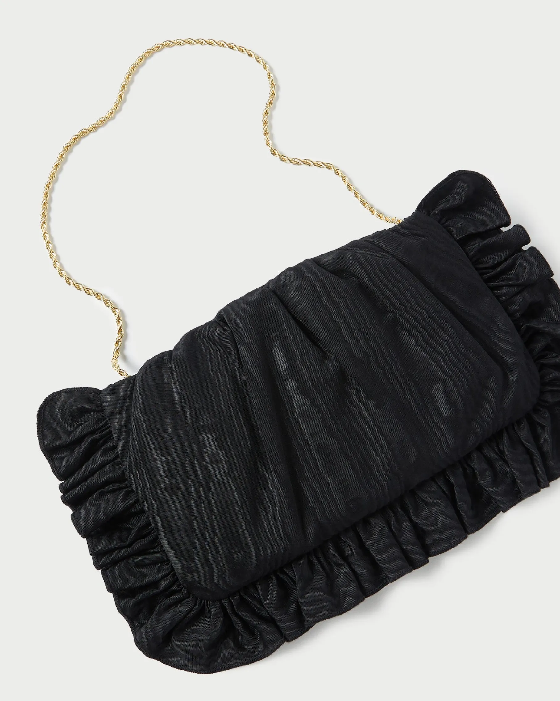 Mavis Natural Raffia Ruffle Clutch
