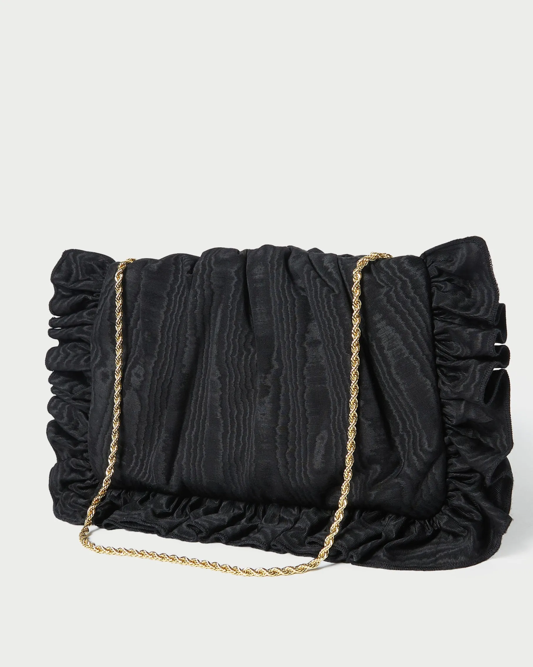 Mavis Natural Raffia Ruffle Clutch
