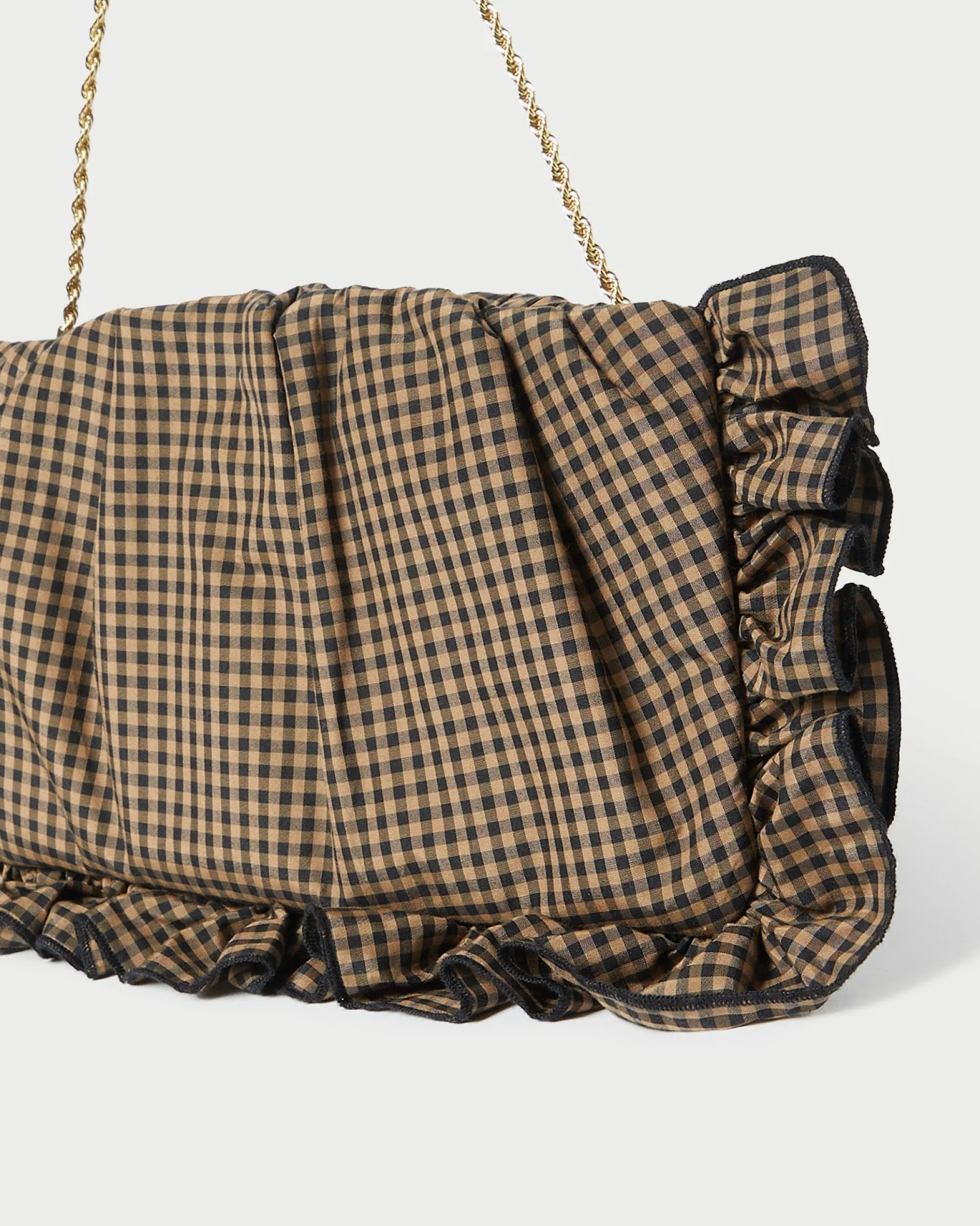 Mavis Natural Raffia Ruffle Clutch
