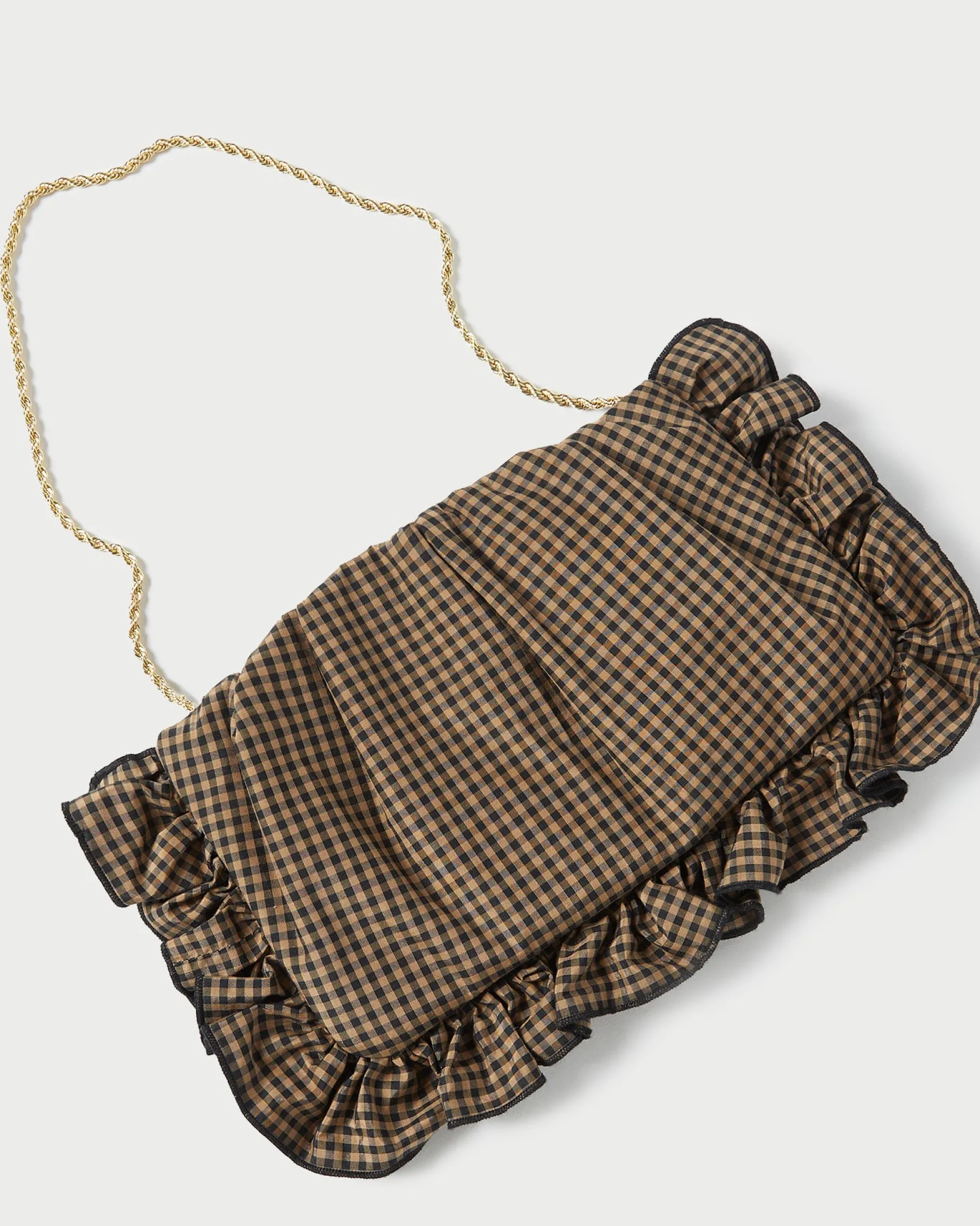Mavis Natural Raffia Ruffle Clutch