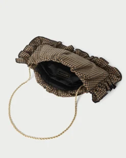 Mavis Natural Raffia Ruffle Clutch