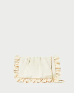 Mavis Natural Raffia Ruffle Clutch