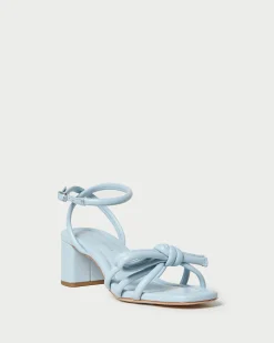 Mikel Blue Bow Mid-Heel Sandal