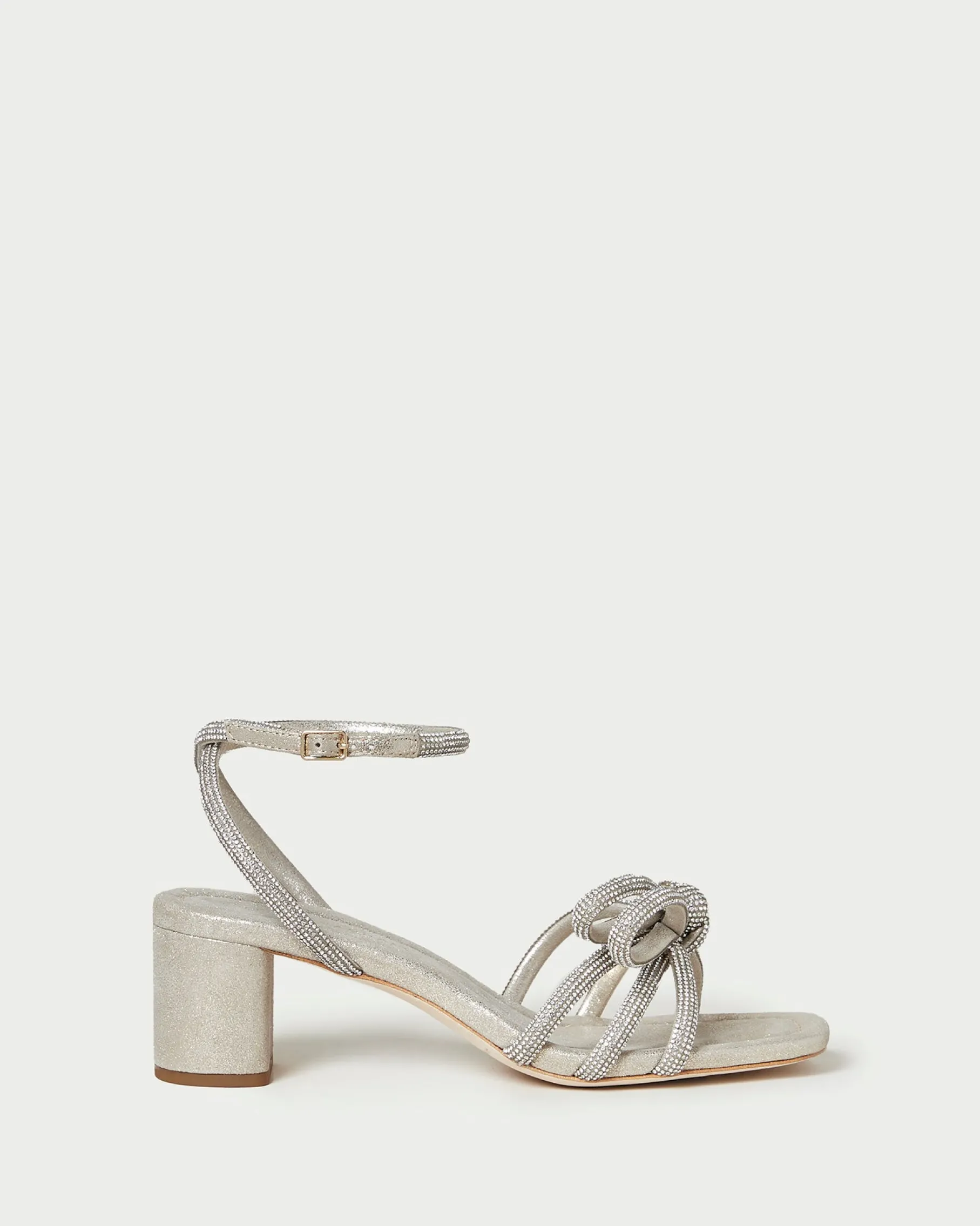 Mikel Champagne Bow Mid-Heel Sandal