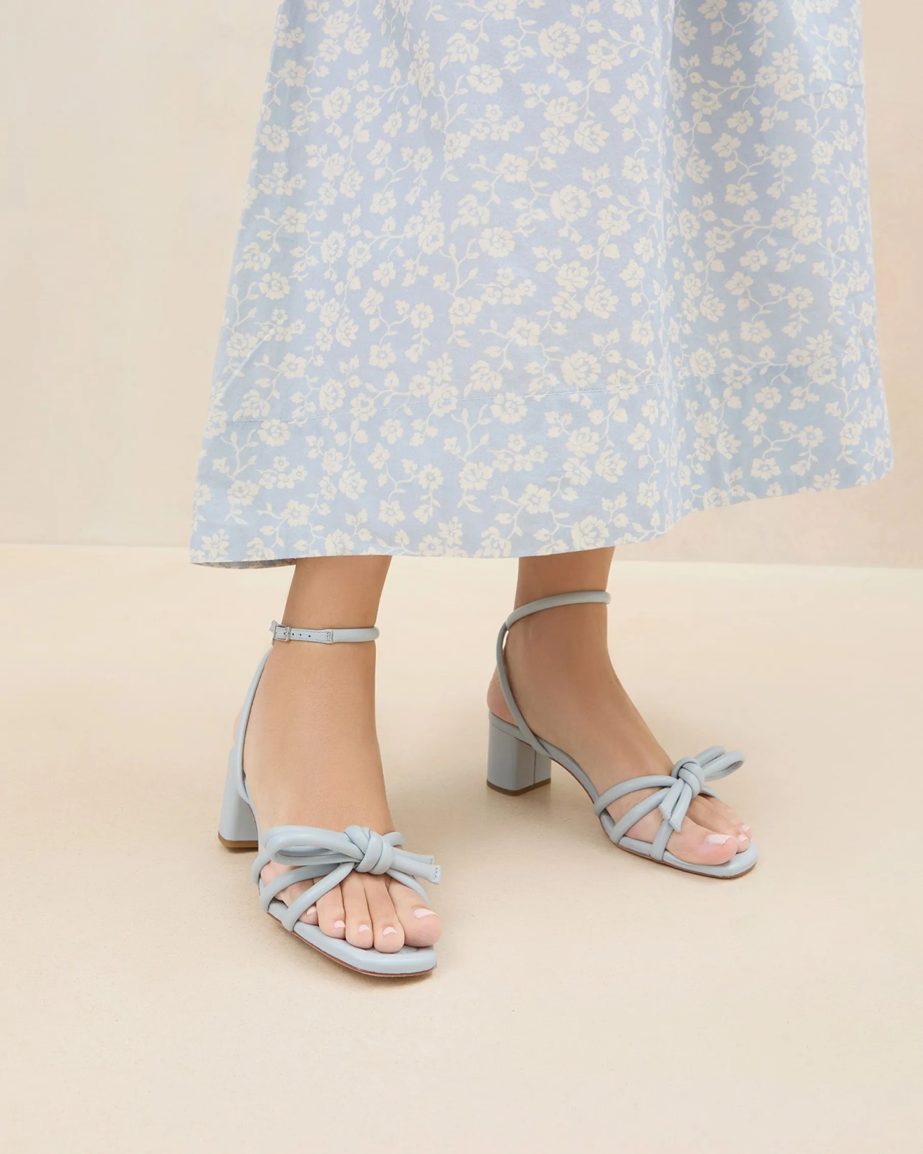 Mikel Dune Bow Mid-Heel Sandal