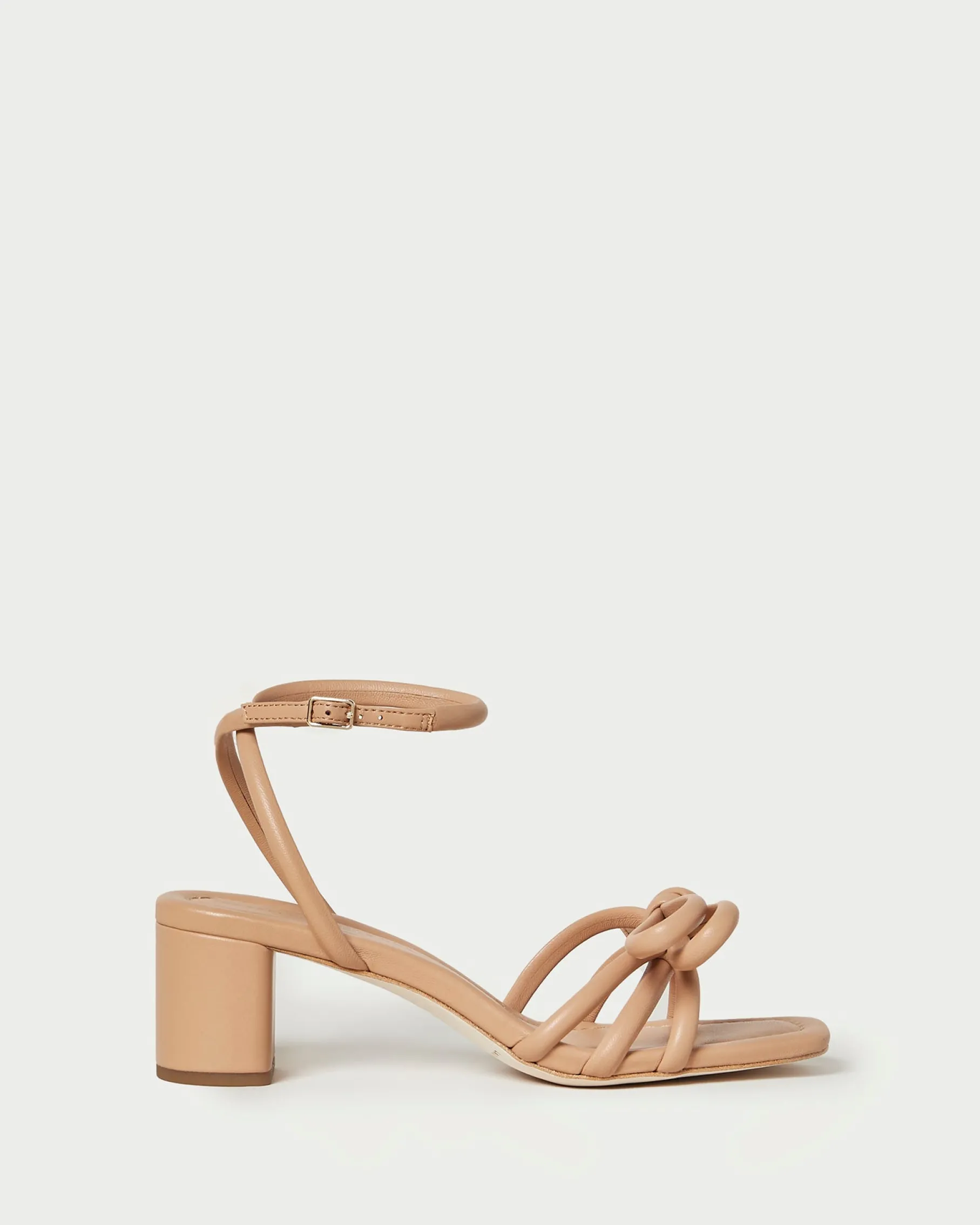 Mikel Natural Bow Mid-Heel Sandal