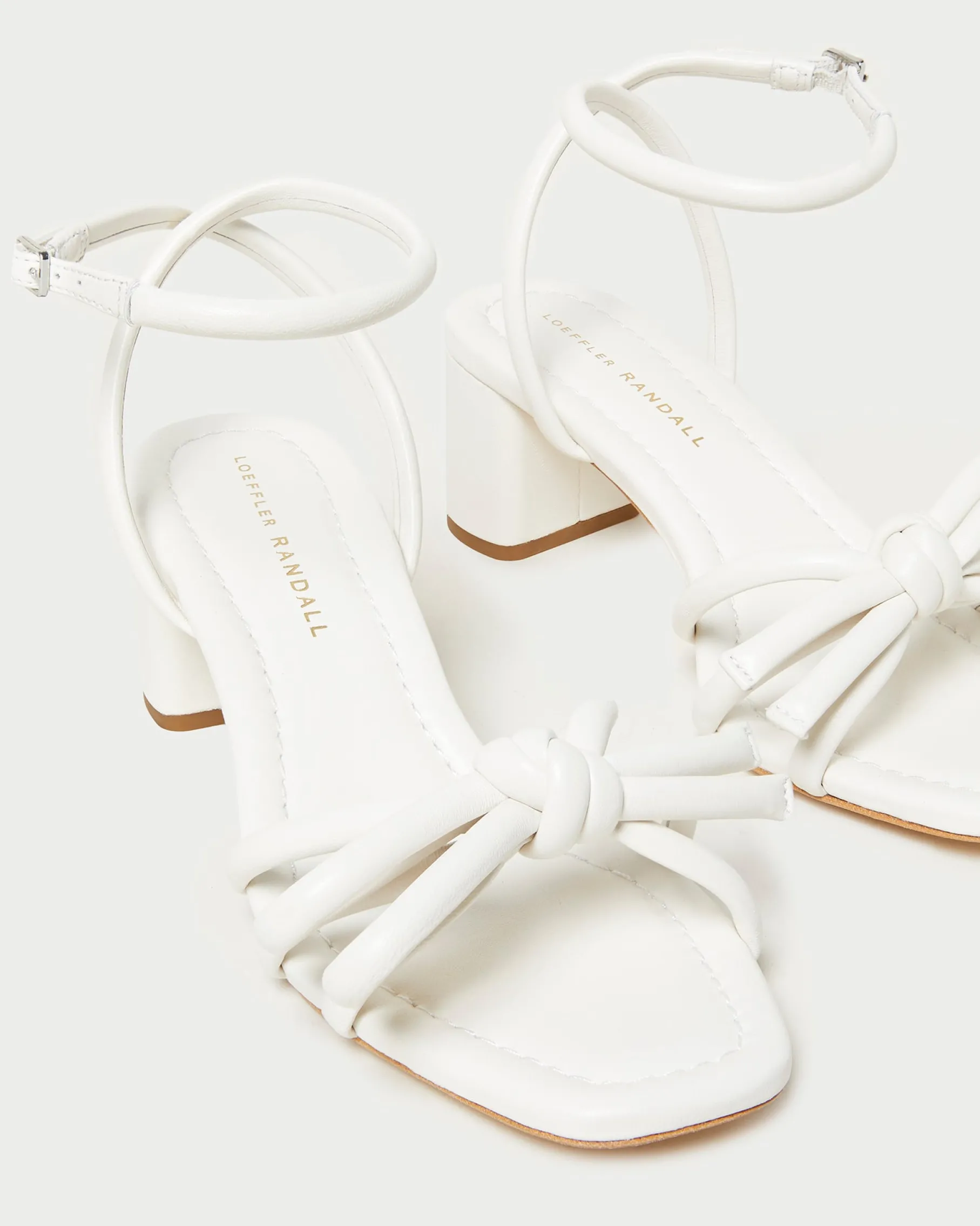 Mikel Natural Bow Mid-Heel Sandal