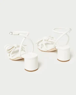 Mikel Natural Bow Mid-Heel Sandal