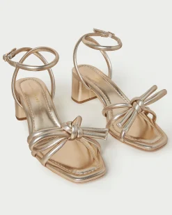 Mikel Timber Bow Mid-Heel Sandal