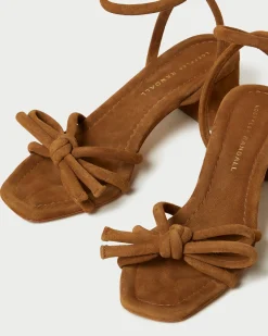Mikel White Bow Mid-Heel Sandal