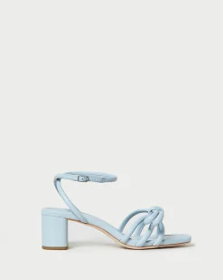 Mikel White Bow Mid-Heel Sandal