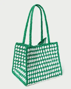 Missy Blue/Cream Crochet Tote