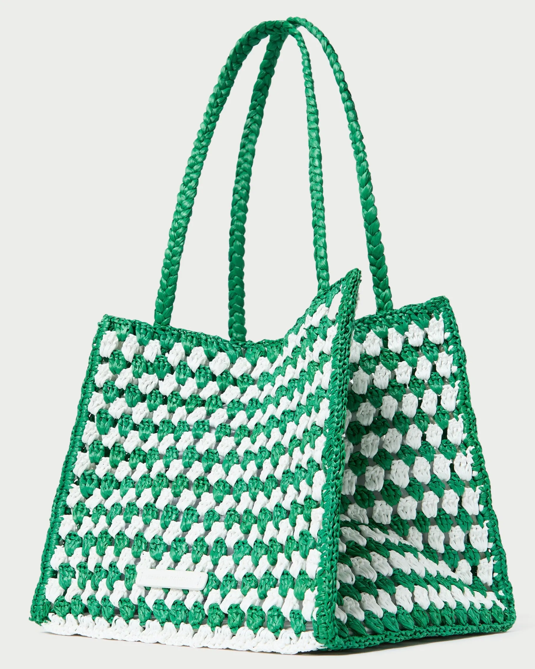 Missy Green/Cream Crochet Tote