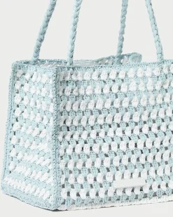 Missy Green/Cream Crochet Tote