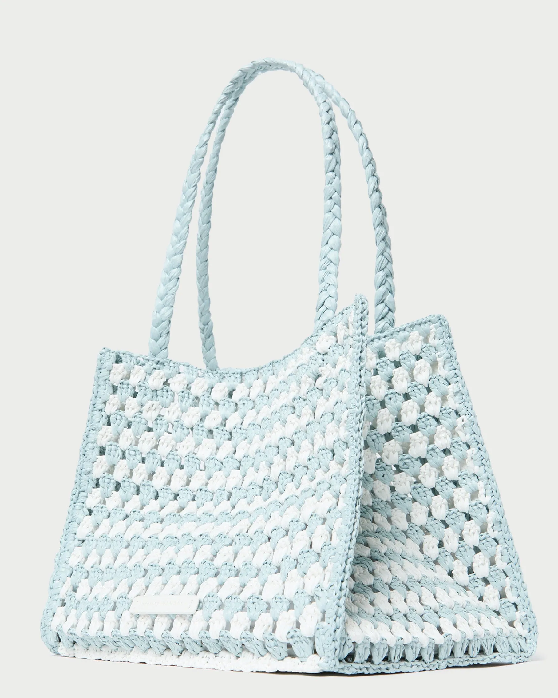 Missy Green/Cream Crochet Tote