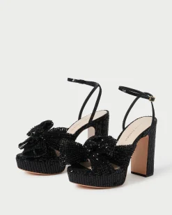Natalia Black Platform Bow Heel