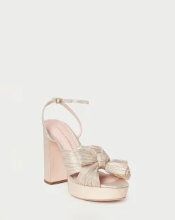 Natalia Platinum Platform Bow Heel