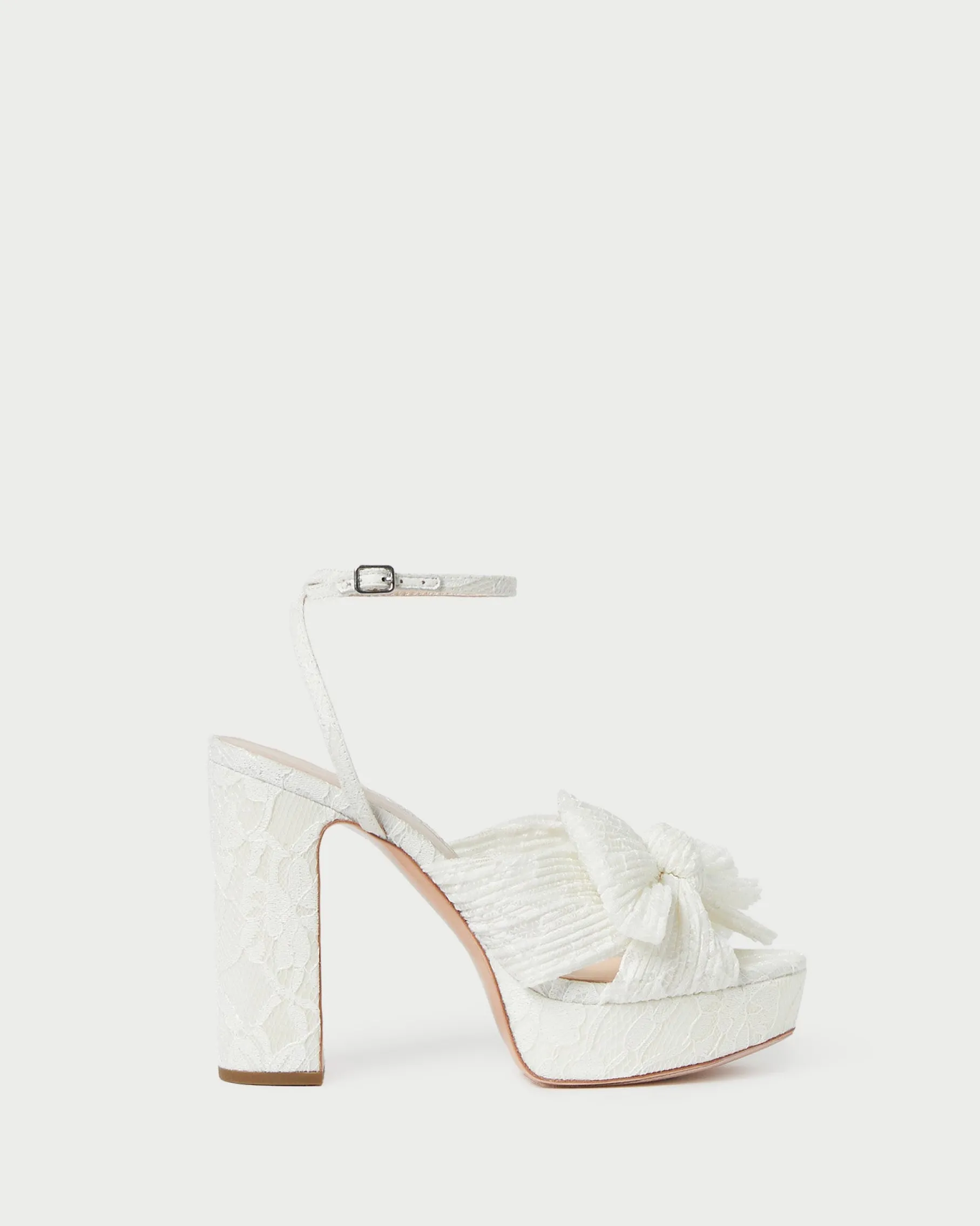 Natalia Platinum Platform Bow Heel