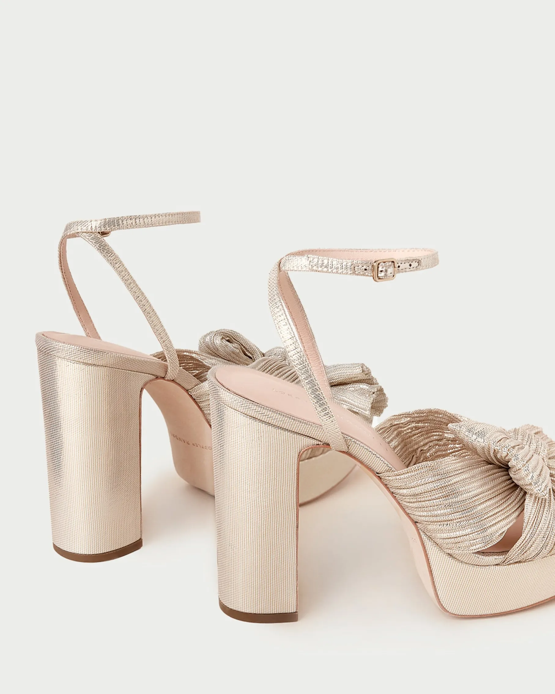 Natalia Platinum Platform Bow Heel