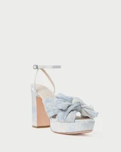 Natalia Platinum Platform Bow Heel
