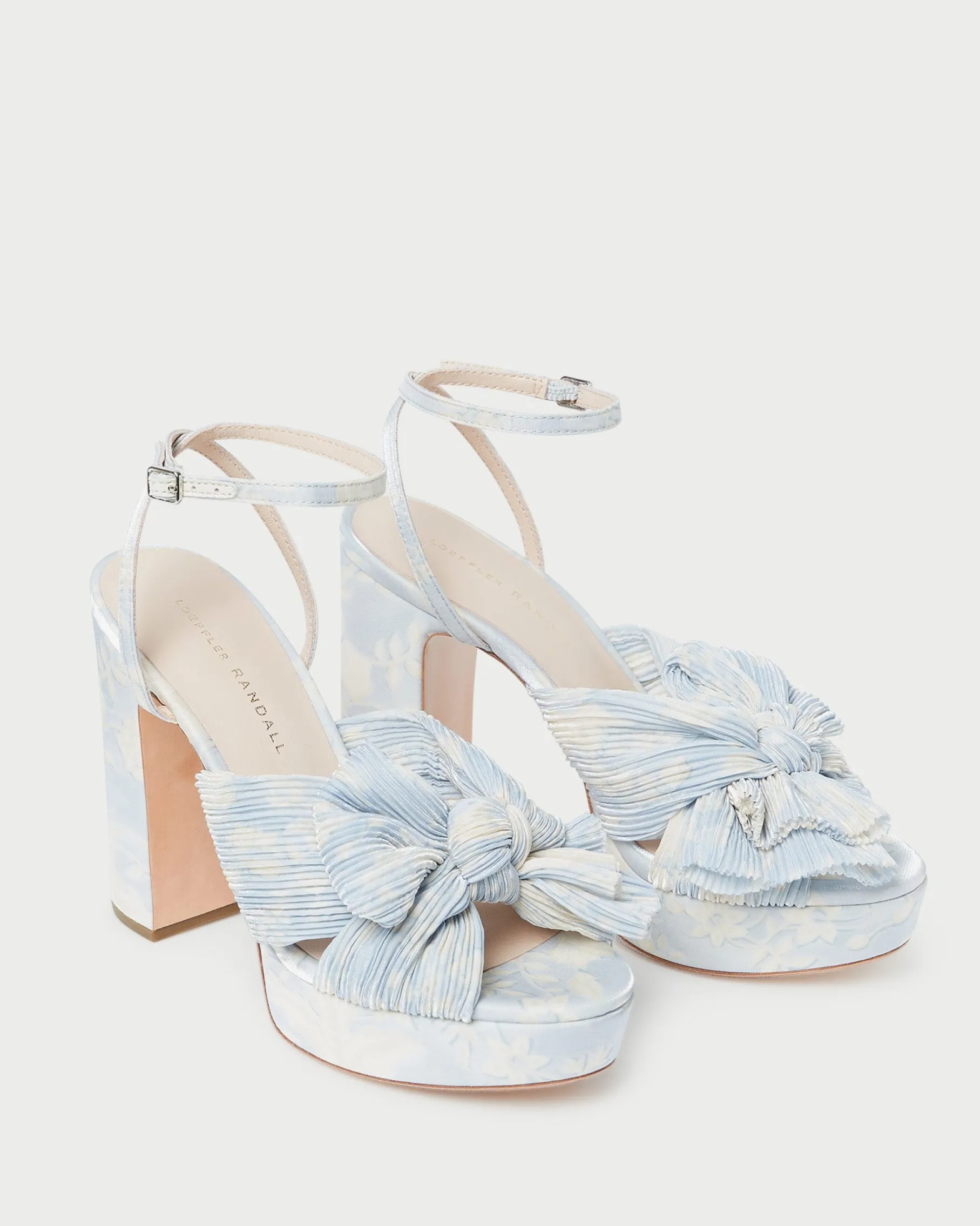 Natalia Platinum Platform Bow Heel