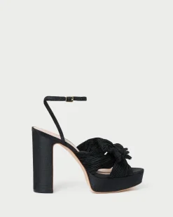 Natalia Platinum Platform Bow Heel