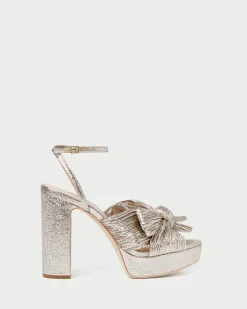 Natalia White Lace Bow Heel
