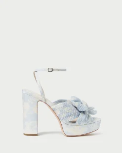 Natalia White Lace Bow Heel