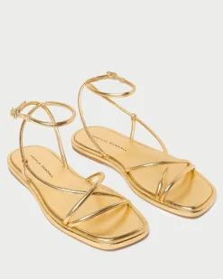 Noor Black Leather Flat Sandal