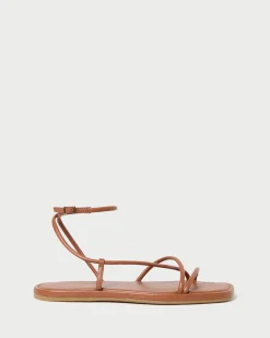 Noor Gold Leather Flat Sandal