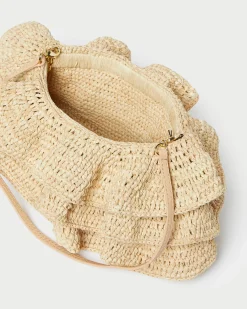 Odette Natural Ruffle Clutch