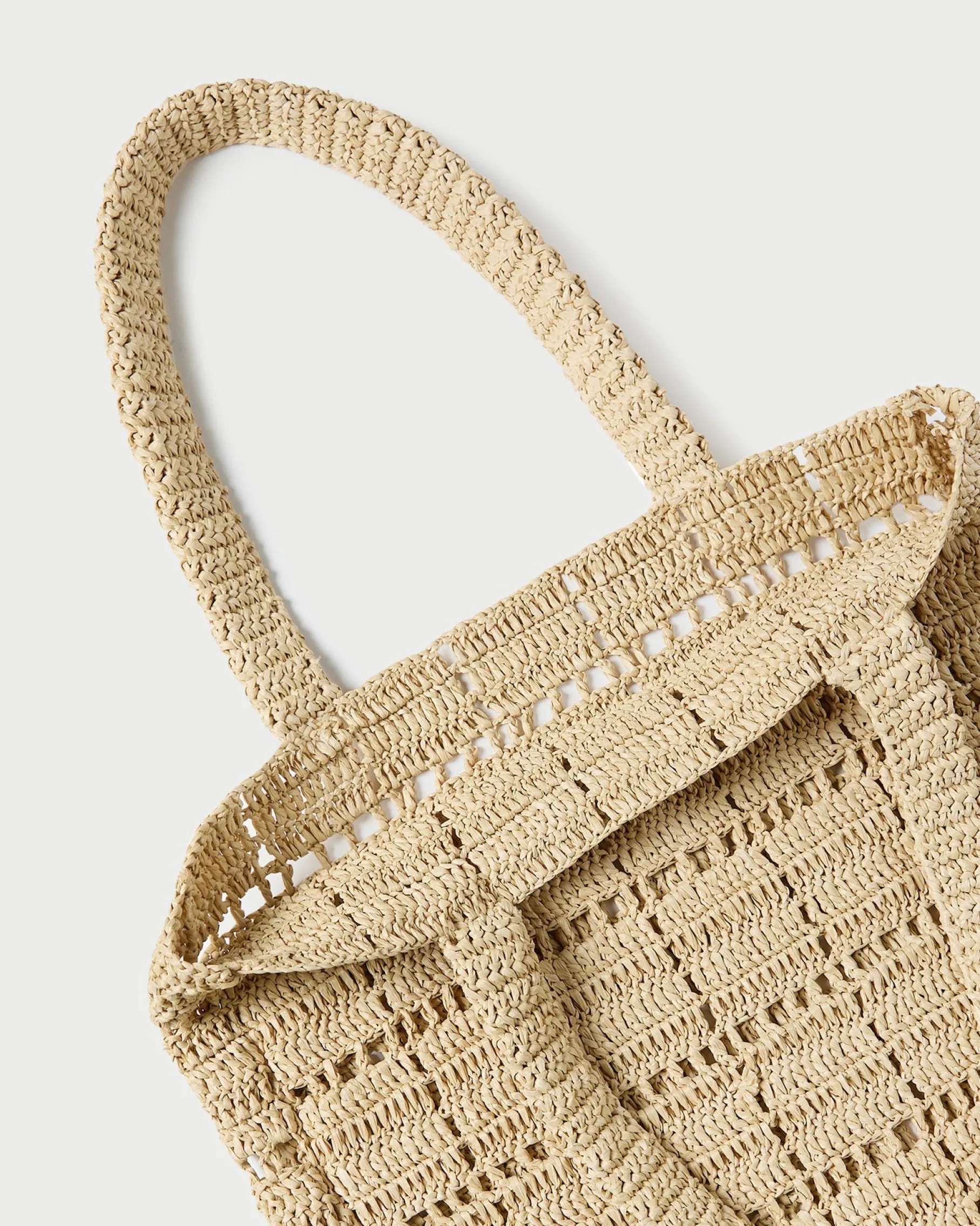 Orion Blue/White Raffia Tote