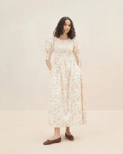 Quinn Blue Floral Cinched Dress