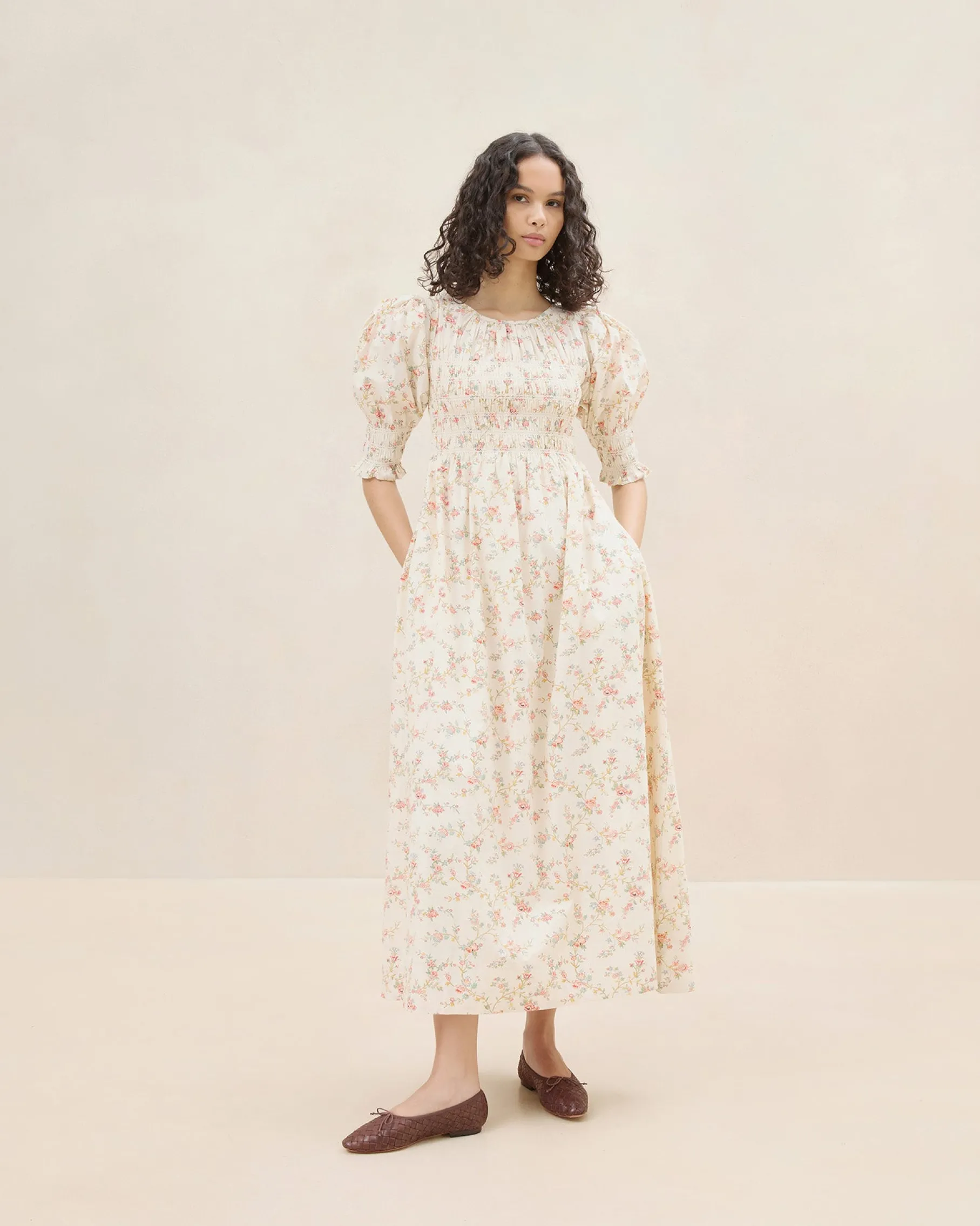 Quinn Blue Floral Cinched Dress
