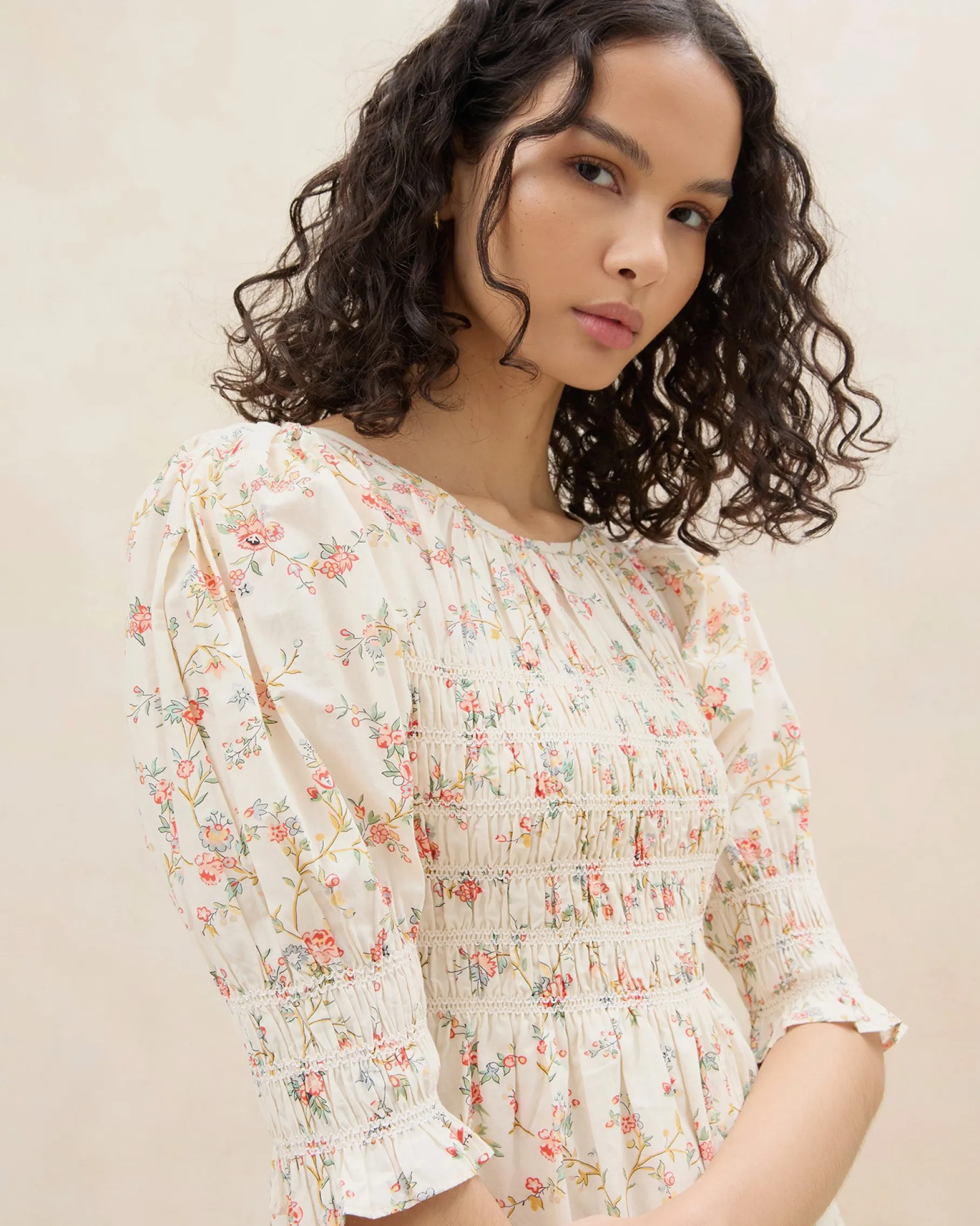 Quinn Blue Floral Cinched Dress