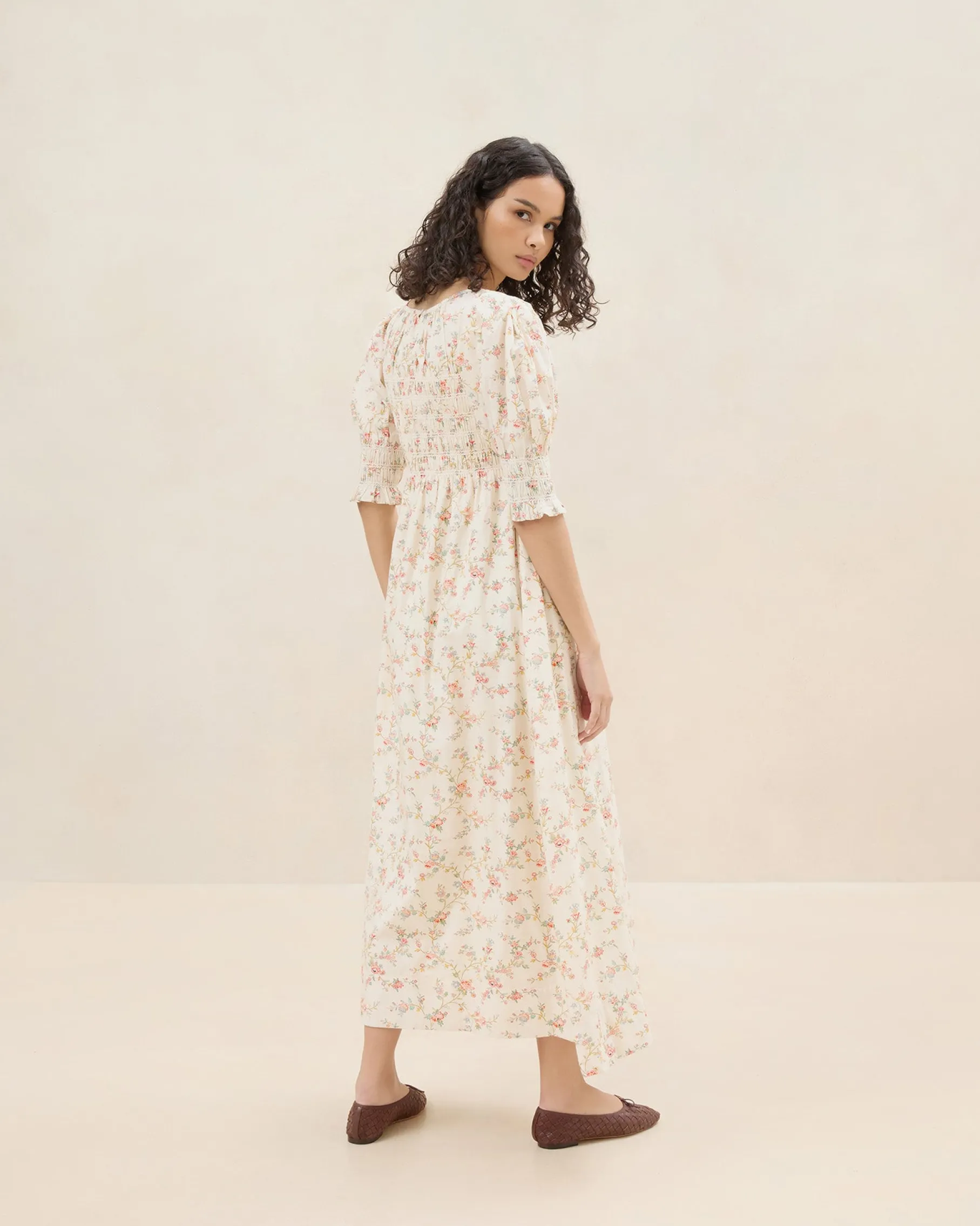 Quinn Blue Floral Cinched Dress