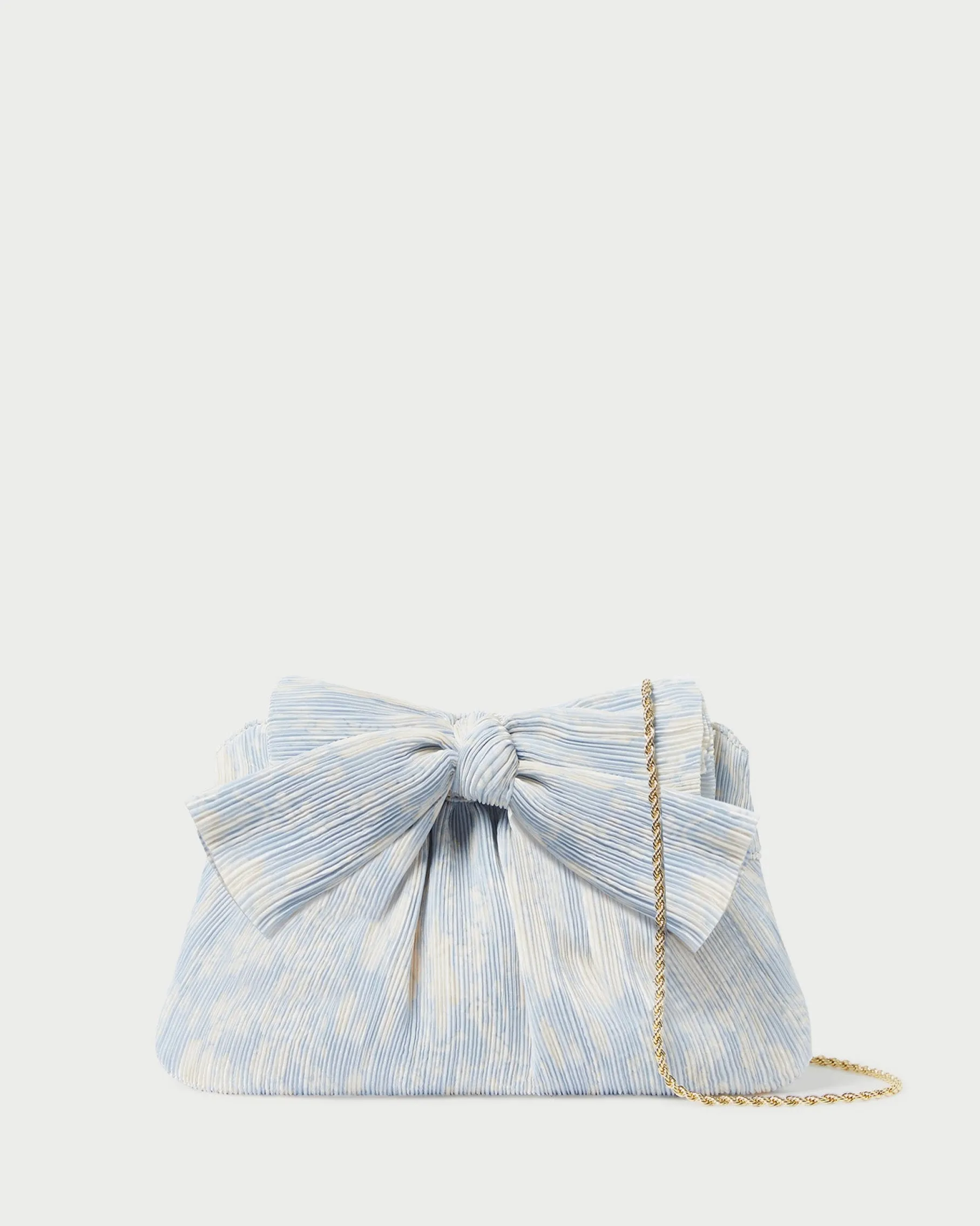 Rayne Blue Floral Bow Clutch