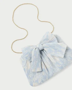 Rayne Blue Floral Bow Clutch