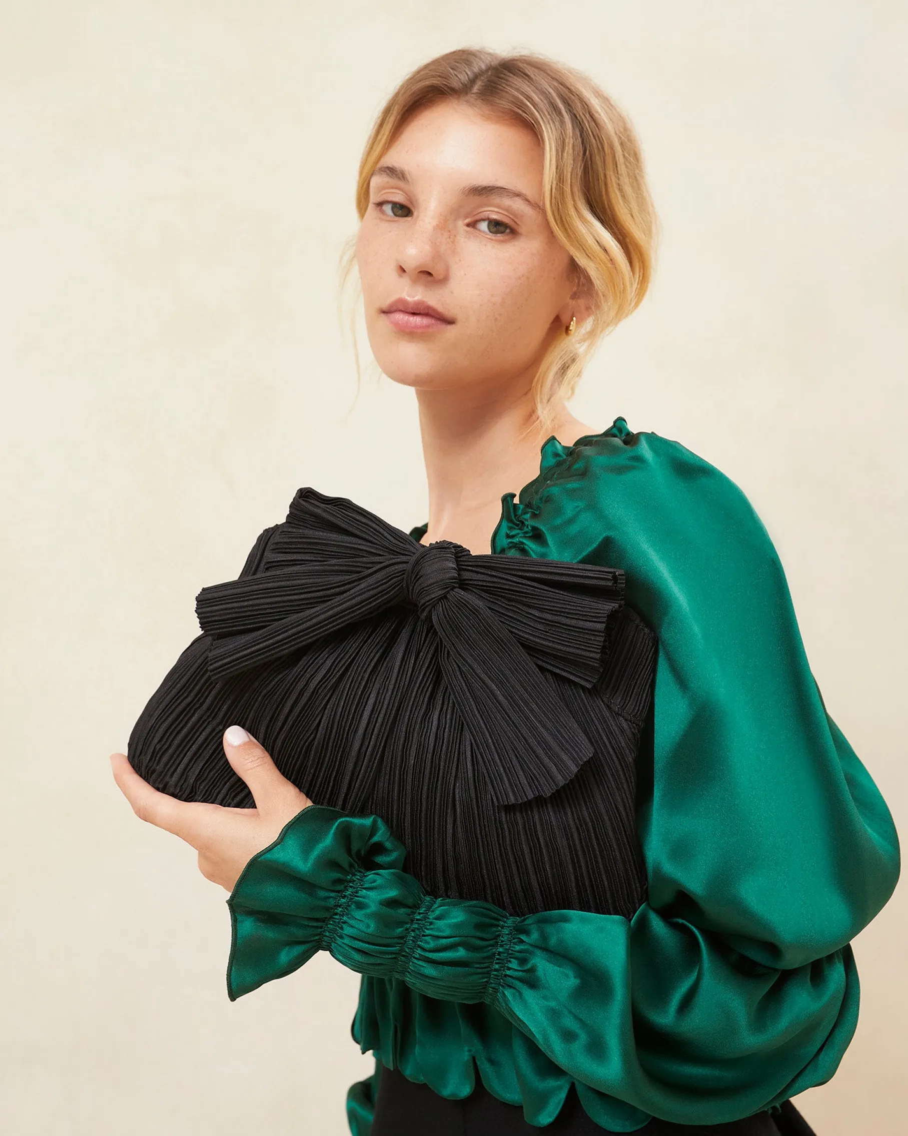 Rayne Sage Bow Clutch