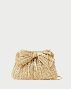 Rayne White Pleated Bow Clutch