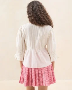 Sasha White Wrap Blouse