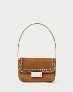 Stefania Black Leather Baguette Bag